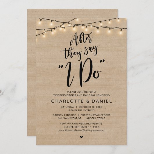 彼らが"私がする"と言った後,のディナ結婚ーお祝い 招待状 (正面/裏面)