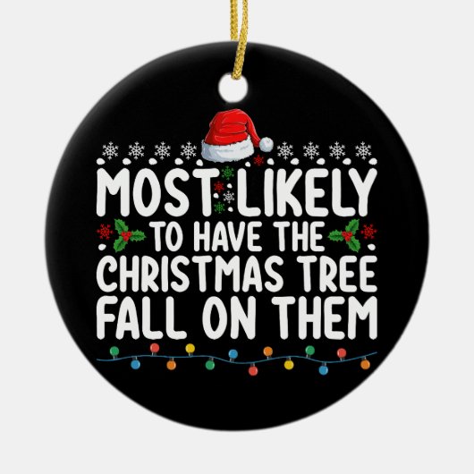 彼らにクリスマスツリーの秋があるだろう セラミックオーナメント (正面)