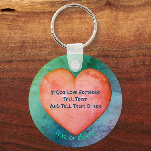 彼らに愛を伝えるピンクのハート キーホルダー (正面)