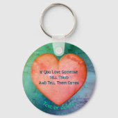 彼らに愛を伝えるピンクのハート キーホルダー (裏面)