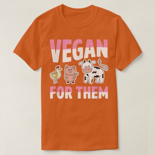 彼らのためのビーガン倫理農畜動物チキンピッグ Tシャツ (デザイン正面)