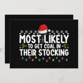彼らのストッキング・クリスマで石炭を得る可能性が最も高い 招待状 (正面/裏面)