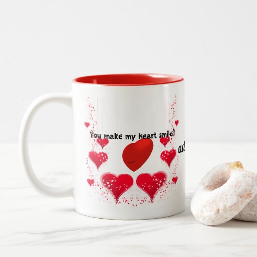 彼らのハートスマイルを作る – Love Mag CustomizedDesign ツートーンマグカップ (ドーナツ)