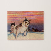彼らの事をしている40年代のシベリアンハスキーのそり犬 ジグソーパズル (横)