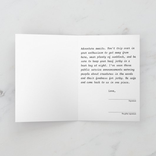 彼らの冒険的な子供のための親カード 案内状 (内部)