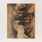 彼らの厩舎に3頭の馬（テオドール・ゲリコー） ジグソーパズル (縦)