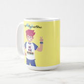 彼らの名前を言う男性のグラフィックデザイン コーヒーマグカップ (正面左)