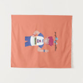 彼らの名前を言う男性のグラフィックデザイン タペストリー (正面(横))