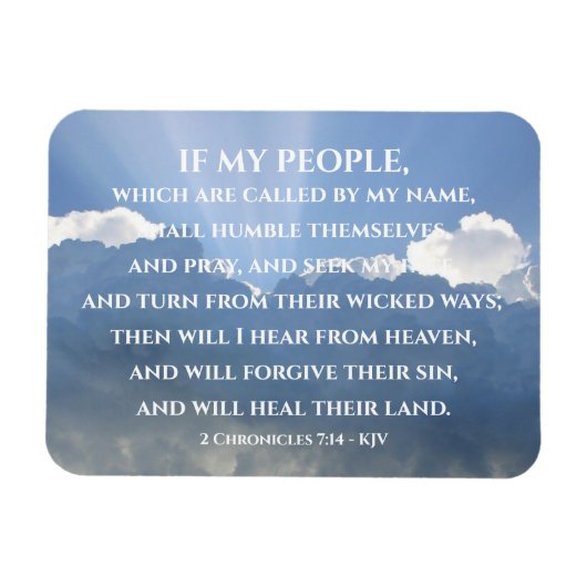 彼らの地もしを癒し、わたしの民よ、2歴代記7:14 マグネット (横)