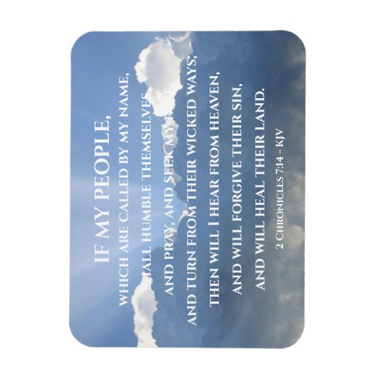 彼らの地もしを癒し、わたしの民よ、2歴代記7:14 マグネット (縦)