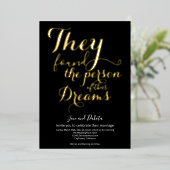 彼らの夢の人ノンバイナリLGBTQ結婚の 箔招待状 (立ち正面)