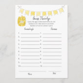 彼らの年齢ゲームのテディベアカードを推測 プログラム (正面)