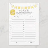 彼らの年齢ゲームの少年テディベアカードを推測 プログラム (正面)