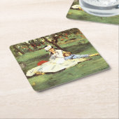 彼らの庭のモネ家エドアードマネ スクエアペーパーコースター (アングル)