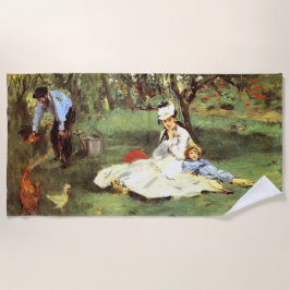 彼らの庭のモネ家エドアードマネ ビーチタオル