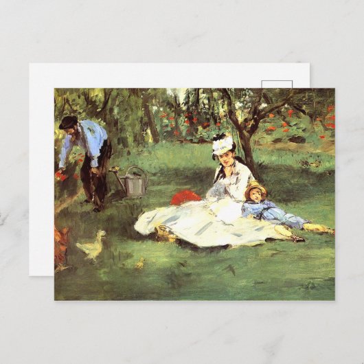 彼らの庭のモネ家エドアードマネ ポストカード (正面/裏面)