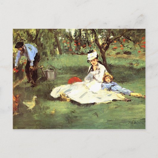 彼らの庭のモネ家エドアードマネ ポストカード (正面)