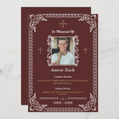 彼らの思い出を称える：華美葬儀招待状 招待状 (正面/裏面)