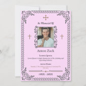 彼らの思い出を称える：華美葬儀招待状 招待状 (正面)