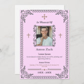 彼らの思い出を称える：華美葬儀招待状 招待状 (正面/裏面)