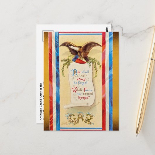 「彼らの物語は決して忘れられることなく」 GAR ポストカード (正面/裏面インサイチュ)