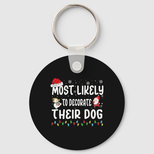 彼らの犬の飾クリスマッチだろう キーホルダー (正面)