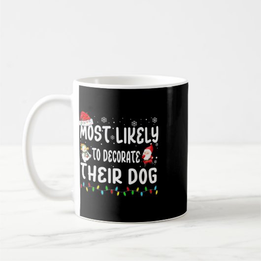 彼らの犬の飾クリスマッチだろう コーヒーマグカップ (左)