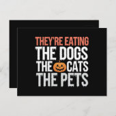 彼らの食べ犬たち猫たちペットのハロウィーン ポストカード (正面/裏面)