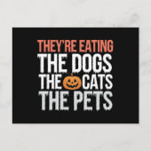 彼らの食べ犬たち猫たちペットのハロウィーン ポストカード (正面)