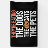 彼らの食べ犬たち猫たちペットのハロウィーン 横断幕 (縦)