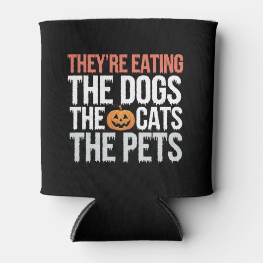 彼らの食べ犬たち猫たちペットのハロウィーン 缶クーラー (正面)