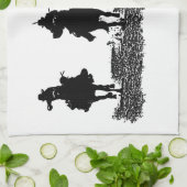 彼らの馬に-台所タオルのための…乗っているカウボーイ キッチンタオル (折り畳み)