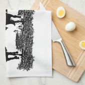 彼らの馬に-台所タオルのための…乗っているカウボーイ キッチンタオル (四つ折り)