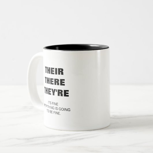 彼らの、そこだ、彼らは先生文法だおもしろい ツートーンマグカップ (正面左)