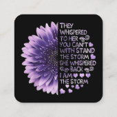 彼らはあなたが善意者と一緒に立つことはできない彼女にささやいた スクエア名刺 (裏面)