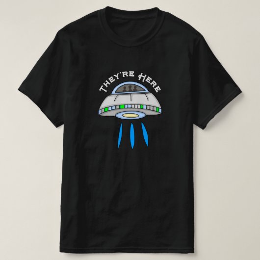 彼らはここにUFOエイリアン侵略 Tシャツ (デザイン正面)