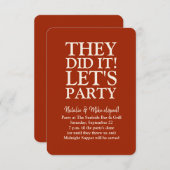 彼らはそれを行った駆け落ち結婚披露宴パーティー (正面/裏面)