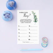 彼らはどこで エユカリプタス  ブライダルシャワー ゲーム カード (シングル)