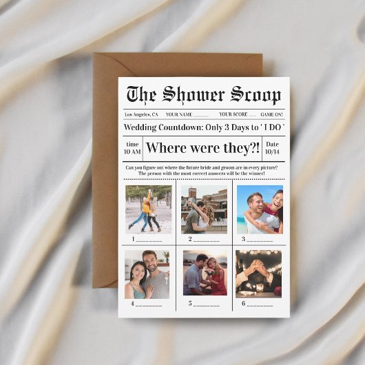 彼らはどこで ブライダルシャワーパーティー ウェディングゲーム 招待状