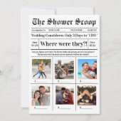 彼らはどこで ブライダルシャワーパーティー ウェディングゲーム 招待状 (正面)