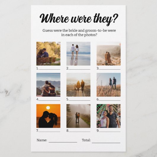 彼らはどこにいたおもしろい写真の推測ゲーム チラシ (正面)