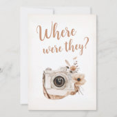 彼らはどこにいたブライダルシャワーゲームの看板カード 招待状 (正面)