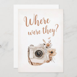 彼らはどこにいたブライダルシャワーゲームの看板カード 招待状