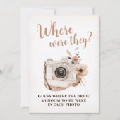 彼らはどこにいたブライダルシャワーゲームの看板カード 招待状 (正面)