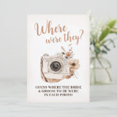 彼らはどこにいたブライダルシャワーゲームの看板カード 招待状 (スタンド正面)