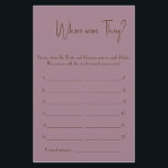 彼らはどこにいた？シャワーゲームカードフライヤー チラシ<br><div class="desc">自分のテキストを追加して自分で作成する。高度な編集ツールにアクセスするには、「パーソナライズ」に移動し、下にスクロールし、「さらにクリック」リンクを押す。より一致するクリックデザインの場合は、「このコレクションの他の製品」リンク</div>