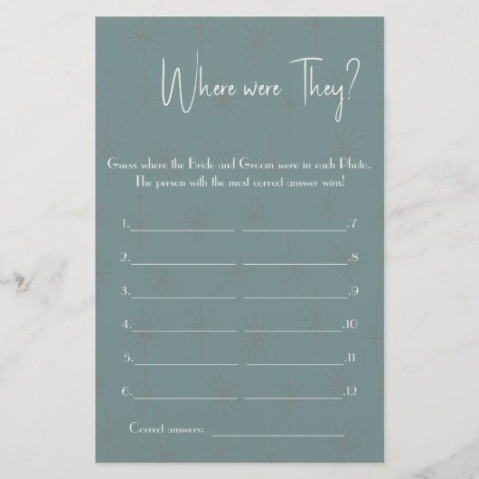 彼らはどこにいた?シャワーゲームカードフライヤー チラシ (正面)