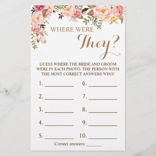 彼らはどこにいた？ピンクフローラゲームカード チラシ (正面)