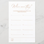 彼らはどこにいた？ミニマルブライダルシャワーゲーム (正面)