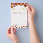 彼らはどこにいた?秋のブライダルシャワーゲームフライヤー チラシ (ハンドル)
